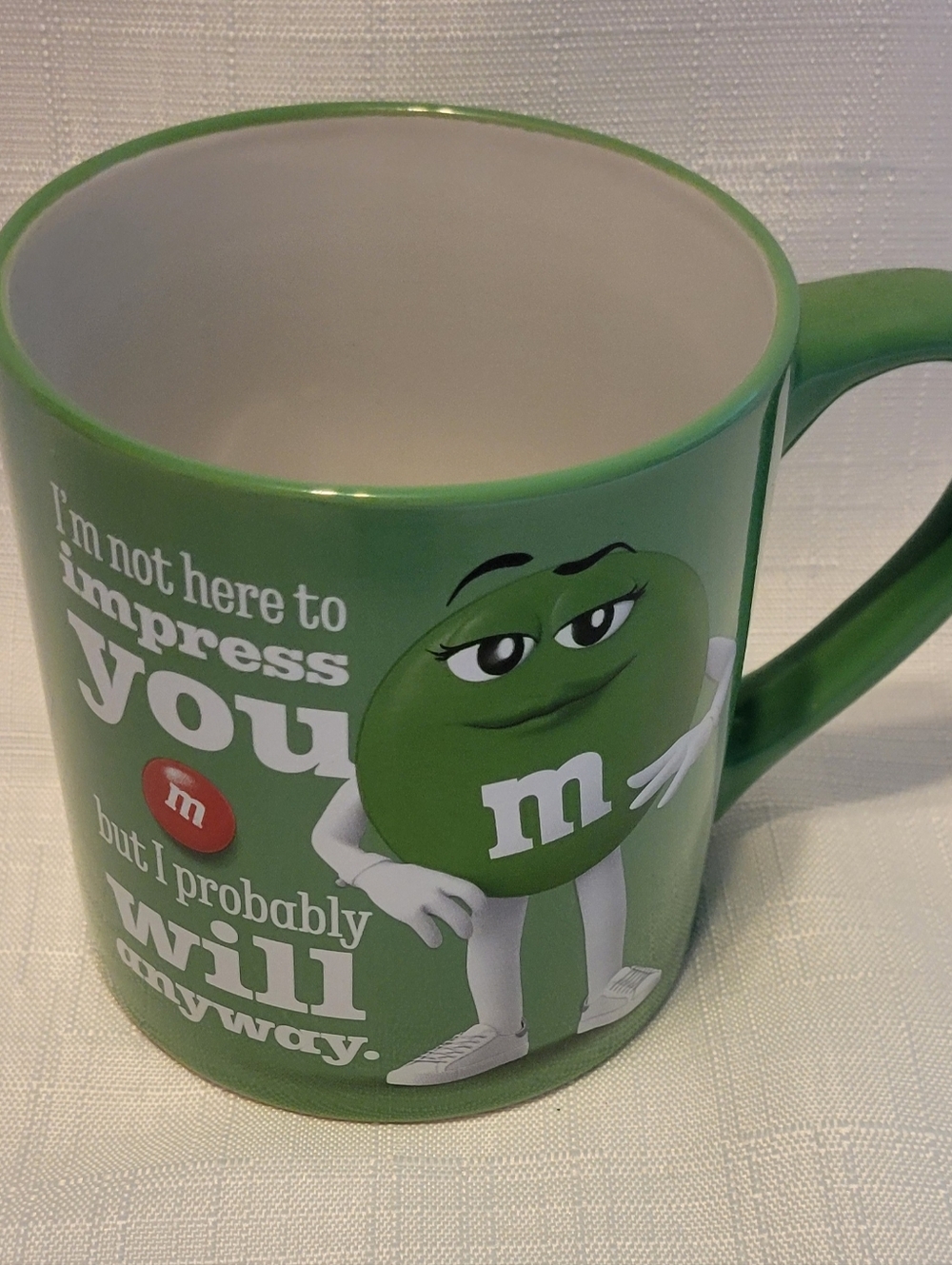 M&M'S Green Character Mug with Playful Slogan